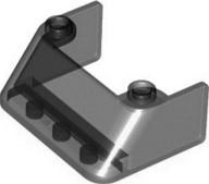 Windscreen 3 x 4 x 1 1/3 with 2 Studs on Top in Trans-Black