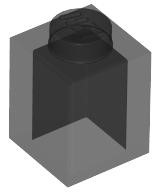 Brick 1 x 1 in Trans-Black
