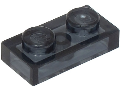 Plate 1 x 2 in Trans-Black
