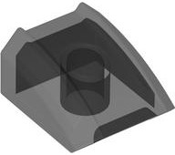 Brick Curved 2 x 2 with Lip, No Studs in Trans-Black