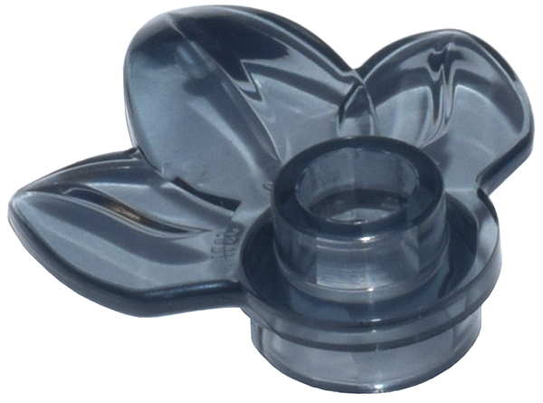 Plant, Plate 1 x 1 Round with 3 Leaves in Trans-Black