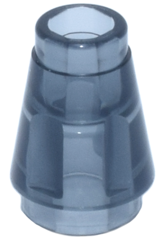 Cone 1 x 1 [Top Groove] in Trans-Black