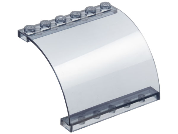 Panel 6 x 5 x 3 1/3 Curved Top in Trans-Black