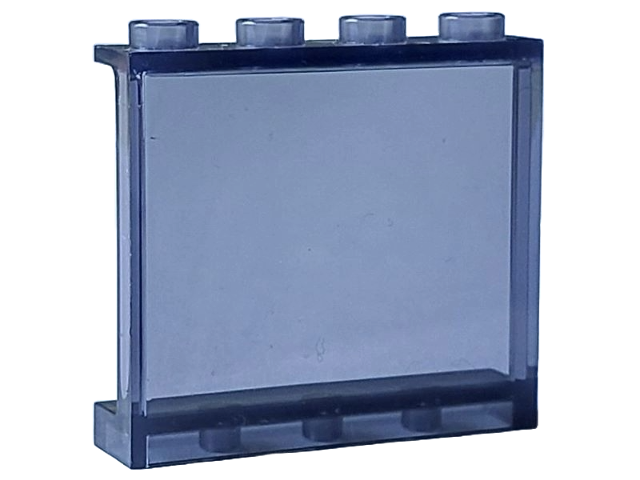 Panel 1 x 4 x 3 [Side Supports / Hollow Studs] in Trans-Black