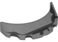 Windscreen 3 x 6 x 1 Curved with Rectangular Stud Holder in Bottom in Trans-Black
