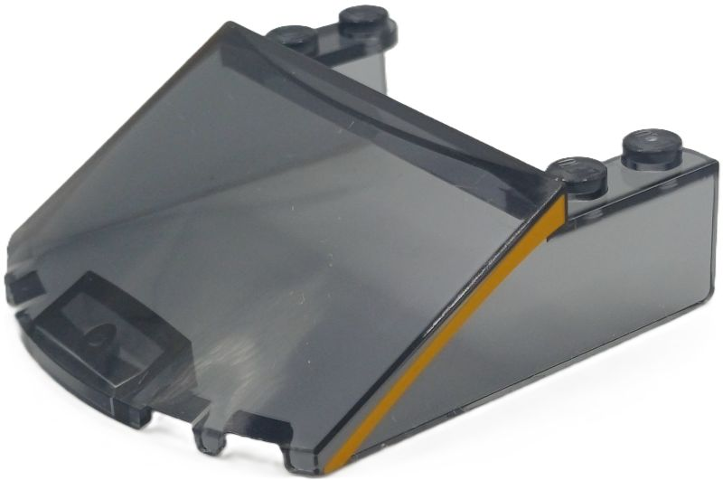 Windscreen 6 x 6 x 1 2/3 with Bright Light Orange Stripes print in Trans-Black