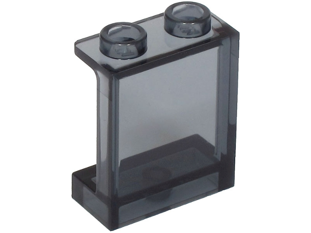 Panel 1 x 2 x 2 [Side Supports / Hollow Studs] in Trans-Black