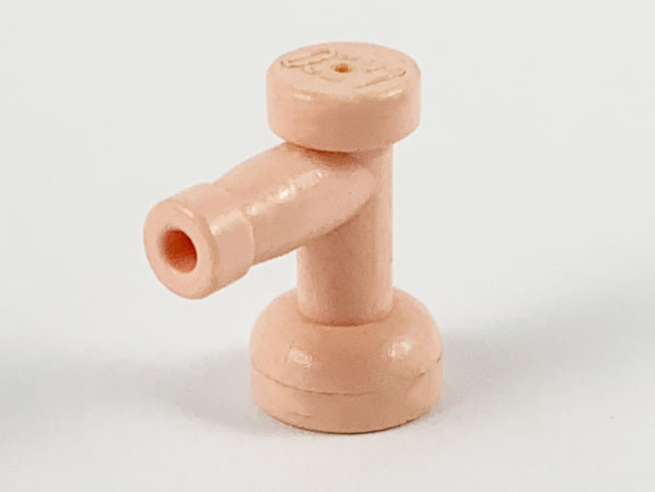 Tap 1 x 1 with Hole in Spout in Light Salmon