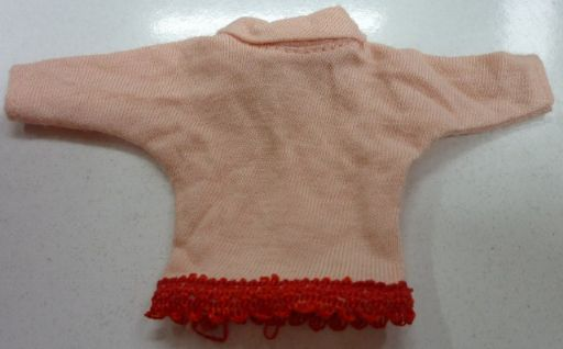 Scala, Sweater, Turtleneck Long Sleeve with Red Trim in Light Salmon