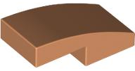Brick Curved 2 x 1 No Studs [1/2 Bow] in Nougat