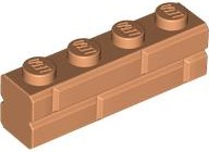 Brick Special 1 x 4 with Masonry Brick Profile in Nougat