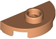 Plate Special Round 1 x 2 Half Circle with Stud (Jumper) in Nougat