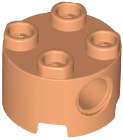 Brick Round 2 x 2, Pin Holes in Nougat