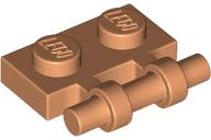 Plate Special 1 x 2 Side Handle [Free Ends] in Nougat