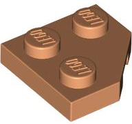 Wedge Plate 2 x 2 Cut Corner in Nougat