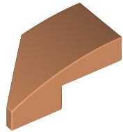 Brick Wedged, Curved 2 x 1 with Stud Notch Right in Nougat