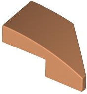 Brick Wedged, Curved 2 x 1 with Stud Notch Left in Nougat