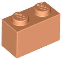 Brick 1 x 2 in Nougat