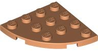 Plate Round Corner 4 x 4 in Nougat