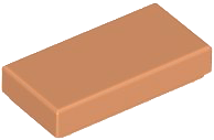 Tile 1 x 2 with Groove in Nougat