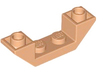 Brick Sloped Inverted 45° 4 x 1 Double with 1 x 2 Recessed in Nougat
