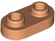 Plate Special 1 x 2 Rounded with 2 Open Studs in Nougat