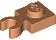 Plate Special 1 x 1 with Clip Vertical [Thick Open O Clip] in Nougat