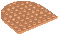Plate 8 x 8 with Rounded End in Nougat