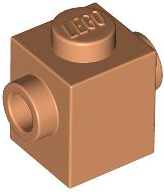 Brick Special 1 x 1 with Studs on 2 Sides in Nougat