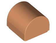 Brick Curved 1 x 1 x 2/3 Double Curved Top, No Studs in Nougat