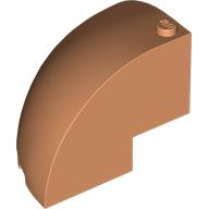 Brick Round Corner 5 x 5 x 3 1/3 Quarter Dome Top [Plain] in Nougat