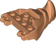 Creature Body Part, Dragon Head Lower Jaw with 6 Studs on Top, Spike, Teeth [PLAIN] in Nougat