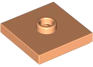Plate Special 2 x 2 with Groove and Center Stud (Jumper) in Nougat