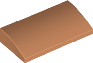 Brick Curved 2 x 4 x 2/3 No Studs, with Bottom Tubes in Nougat
