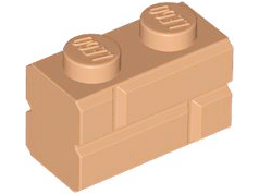 Brick Special 1 x 2 with Masonry Brick Profile in Nougat