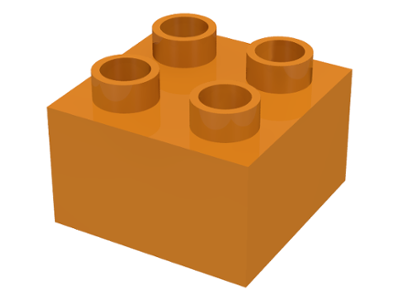 Duplo Brick 2 x 2 in Earth Orange