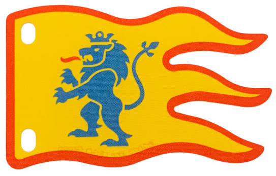 Flag 8 x 3 Wave with Blue Lion on Yellow Background Print in Yellow