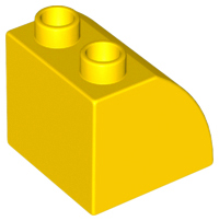 Duplo Brick 2 x 2 x 1 1/2 with Curved Top in Yellow