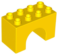Duplo Brick 2 x 4 x 2 Arch in Yellow