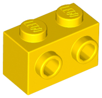 Brick Special 1 x 2 with 2 Studs on 1 Side in Yellow