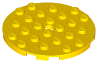 Plate Round 6 x 6 with Hole in Yellow