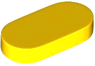 Tile Round 1 x 2 in Yellow