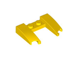 Brick Wedged, Curved 3 x 4 x 2/3 Cutout in Yellow