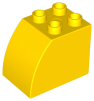 Duplo Brick 2 x 3 x 2 with Curved Top in Yellow