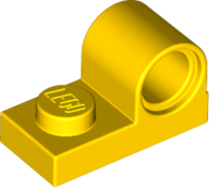 Plate Special 1 x 2 with Pin Hole on Top in Yellow