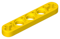 Technic Beam 1 x 5 Thin with Axle Holes on Ends in Yellow