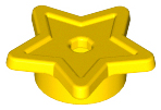 Tile, Star with Stud Holder, Pin Hole in Yellow