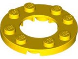 Plate Round 4 x 4 with 2 x 2 Round Opening in Yellow