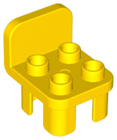 Duplo Chair with 4 Studs and Rounded Back in Yellow