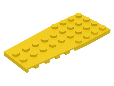 Wedge Plate 4 x 9 with Stud Notches in Yellow